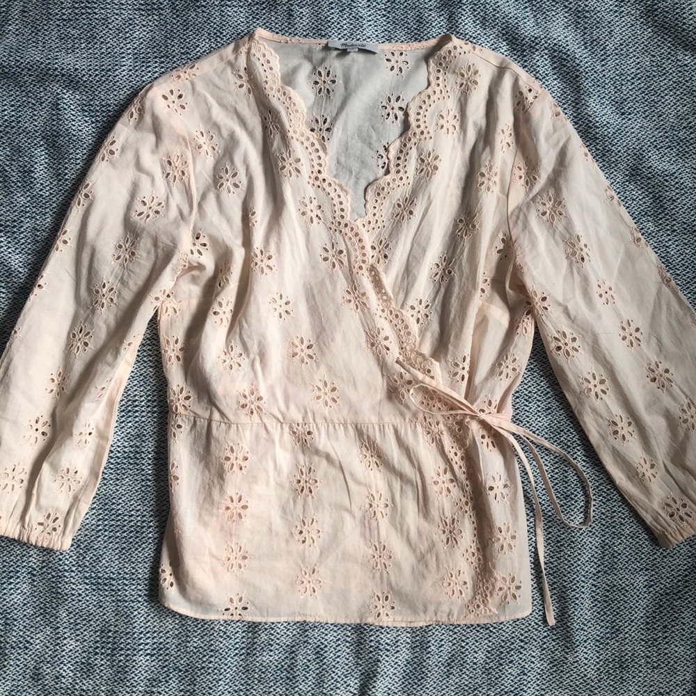 Peachy Madewell eyelet wrap top